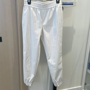 Alice and Olivia striped white joggers size small.